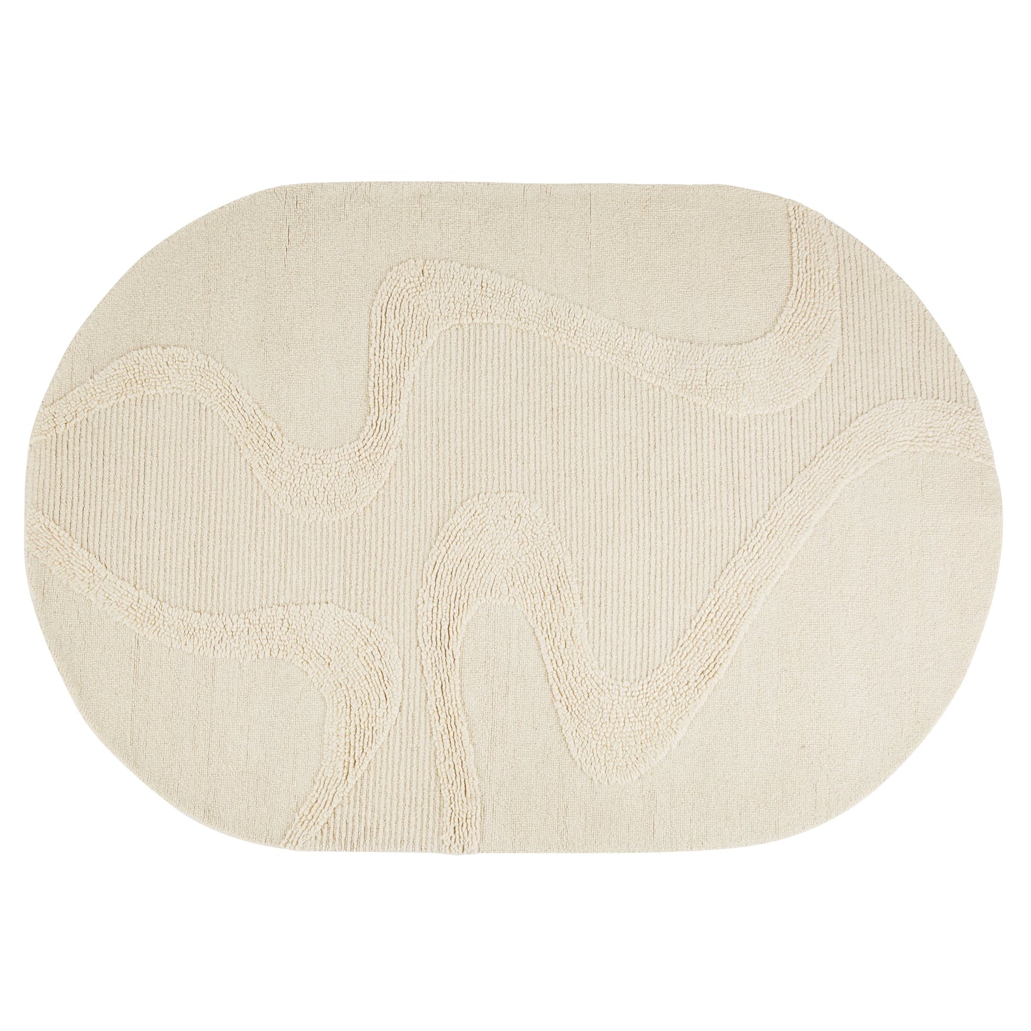 Tapis Ovale Écru Japandi – Evald