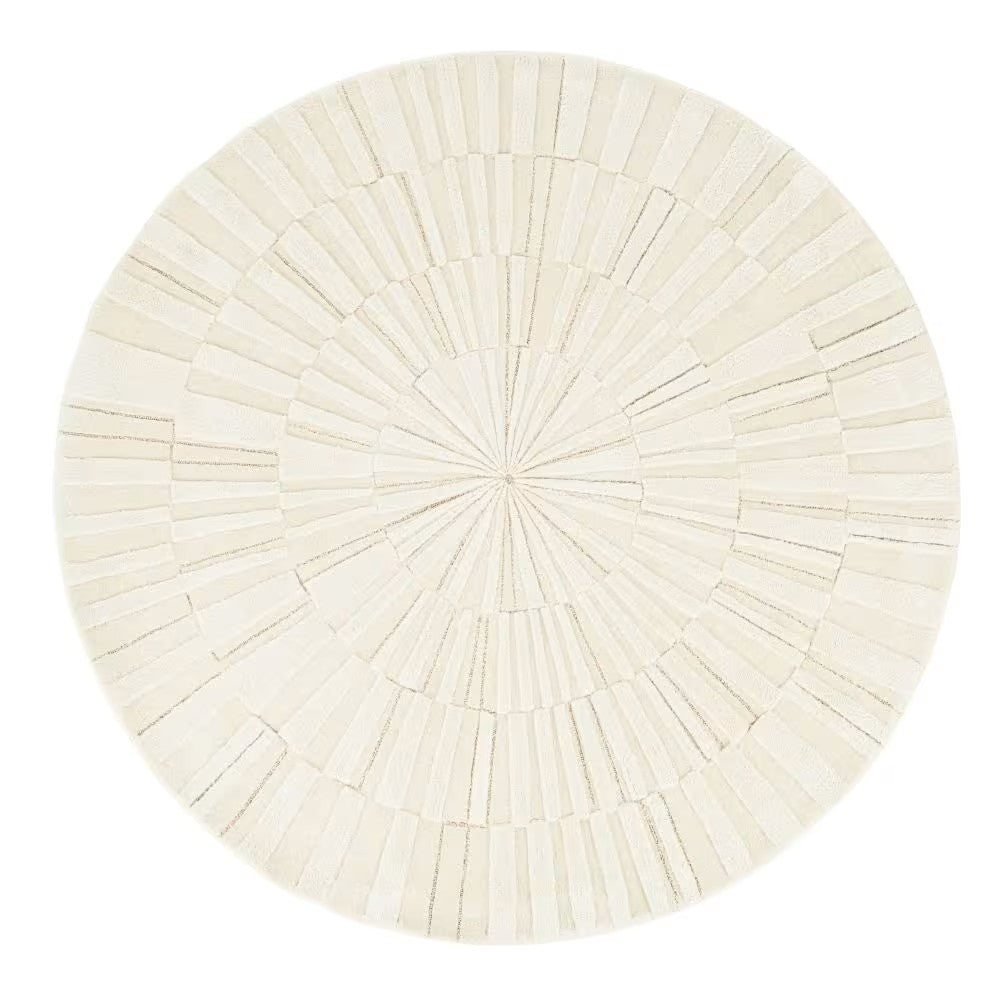 Tapis Japandi rond laine coton blanc D180 - ROND