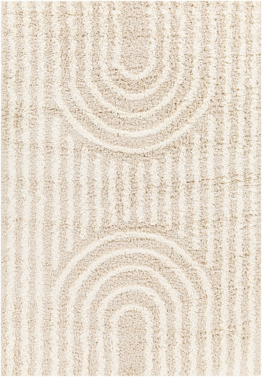 Tapis Shaggy Japandi scandinave blanc/beige 160x220 – Christina
