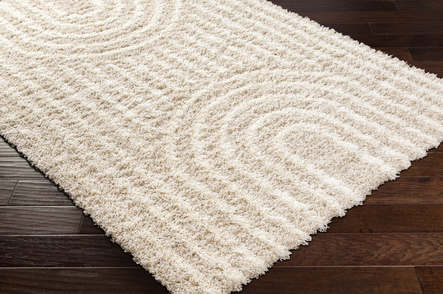 Tapis Shaggy Japandi scandinave blanc/beige 160x220 – Christina