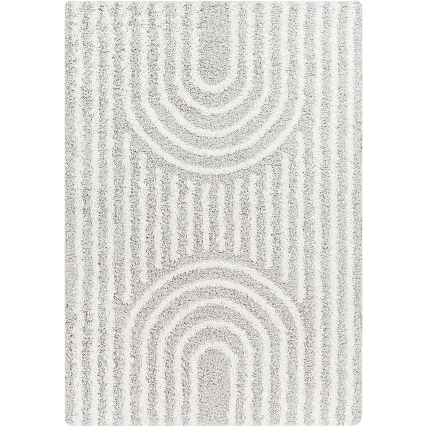 Tapis Shaggy Japandi scandinave blanc/beige 160x220 – Christina
