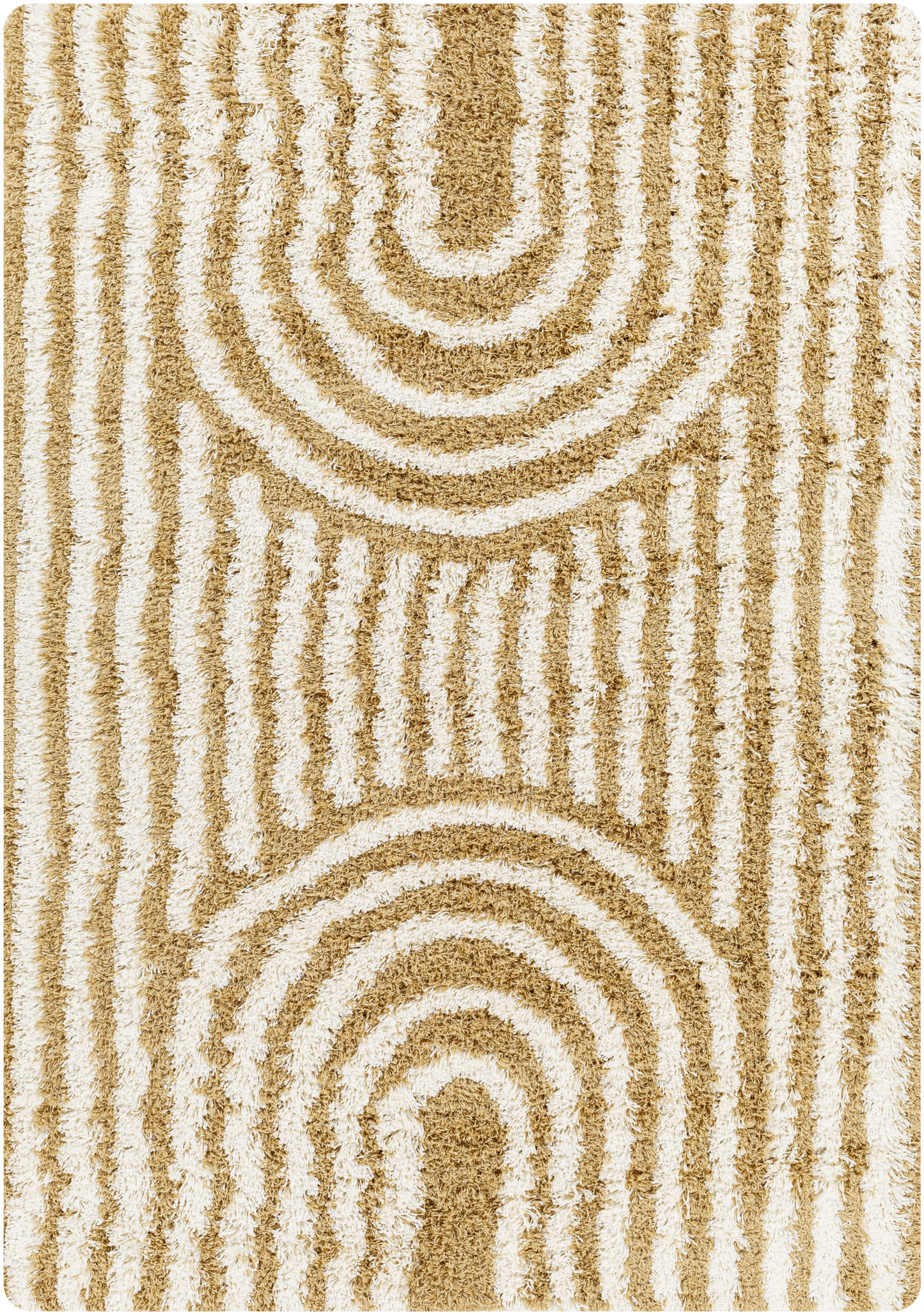 Tapis Shaggy Japandi scandinave blanc/beige 160x220 – Christina