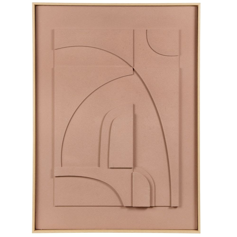Toile Abstraite Japandi en Relief Terracotta 55x75 – ELTON