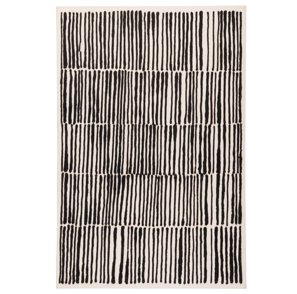 Tableau Japandi toile écrue et noire 60x90 – WARUMUNGU
