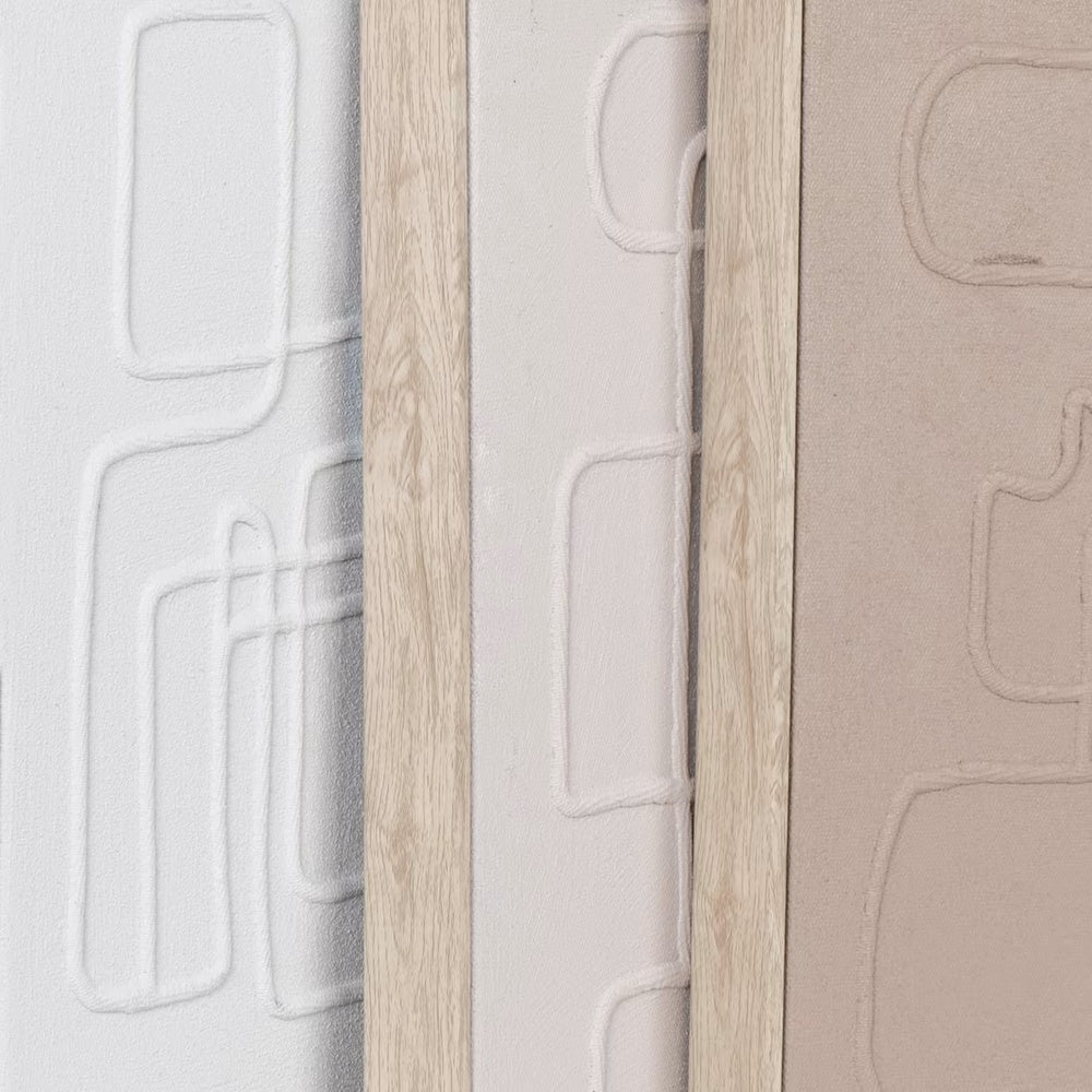 Tableaux Japandi en relief marron beige et blanc x3 – NALON