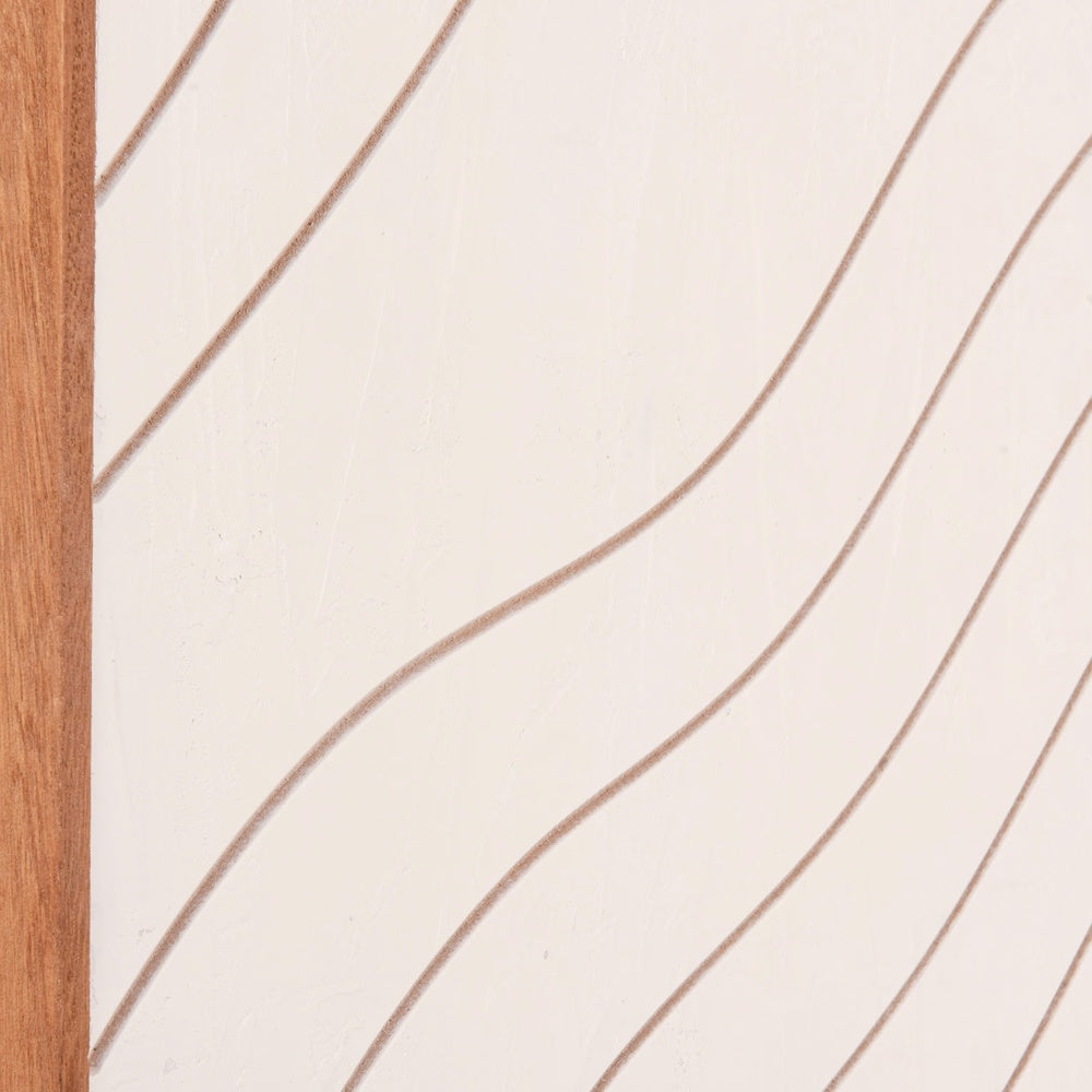 Tableau Japandi triptyque gravé bicolore 95x70 – AMBARI