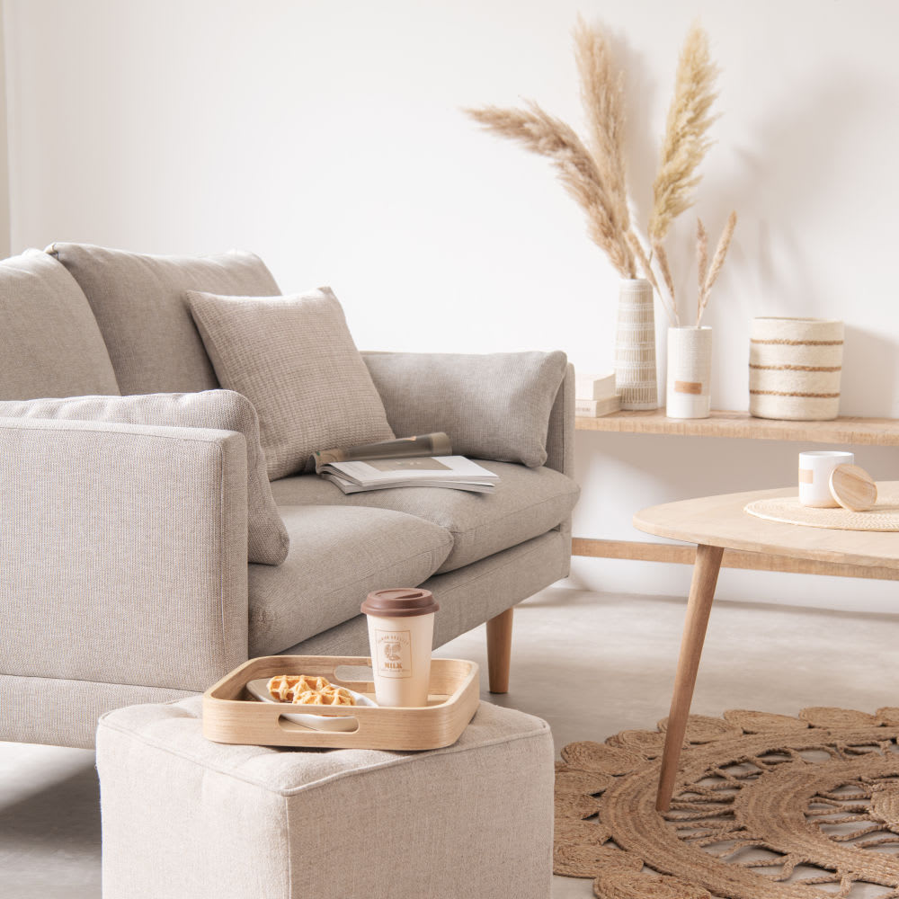 Vase en grès beige Japandi à motifs H21 – Natural Element
