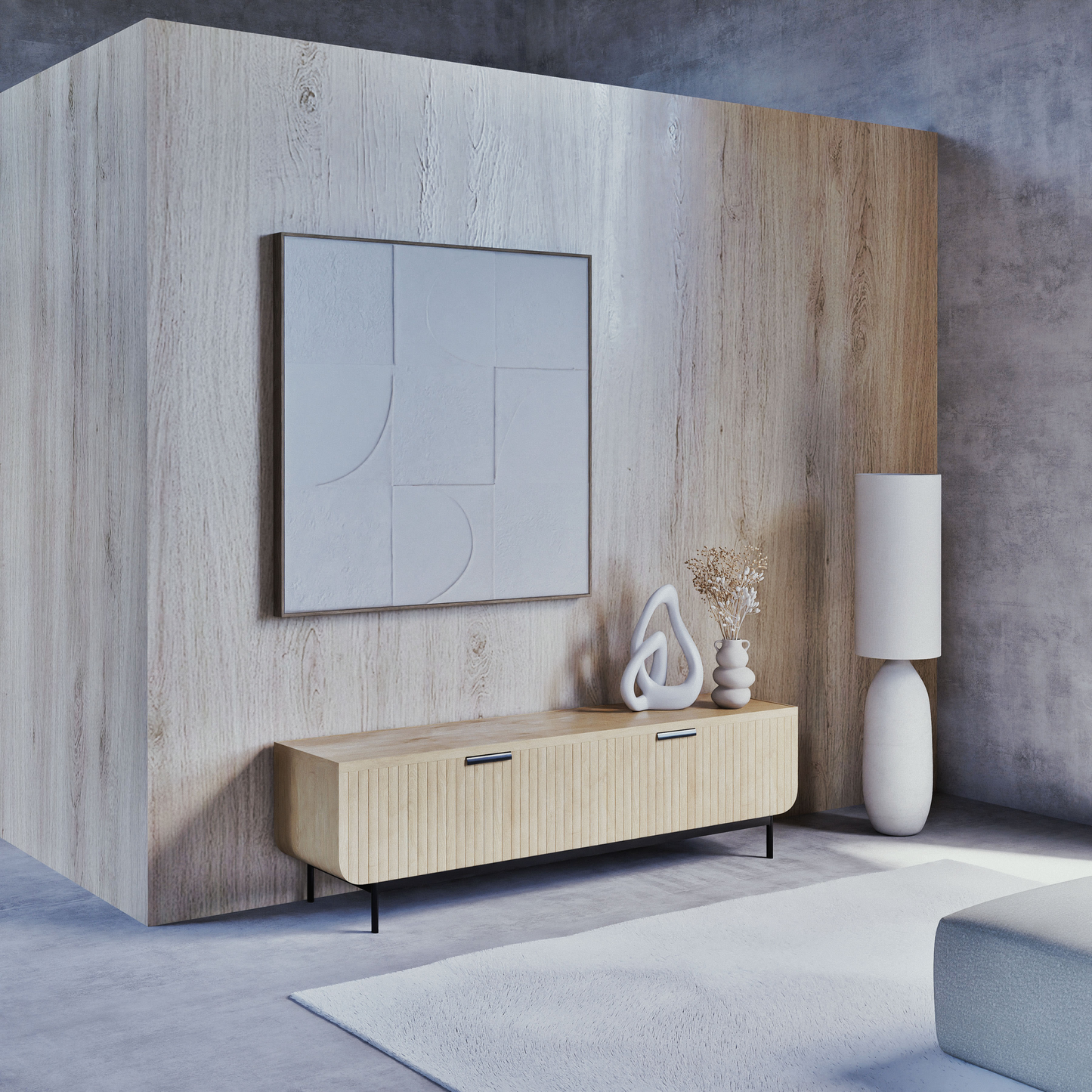 Vase en grès Japandi H22 – Beige