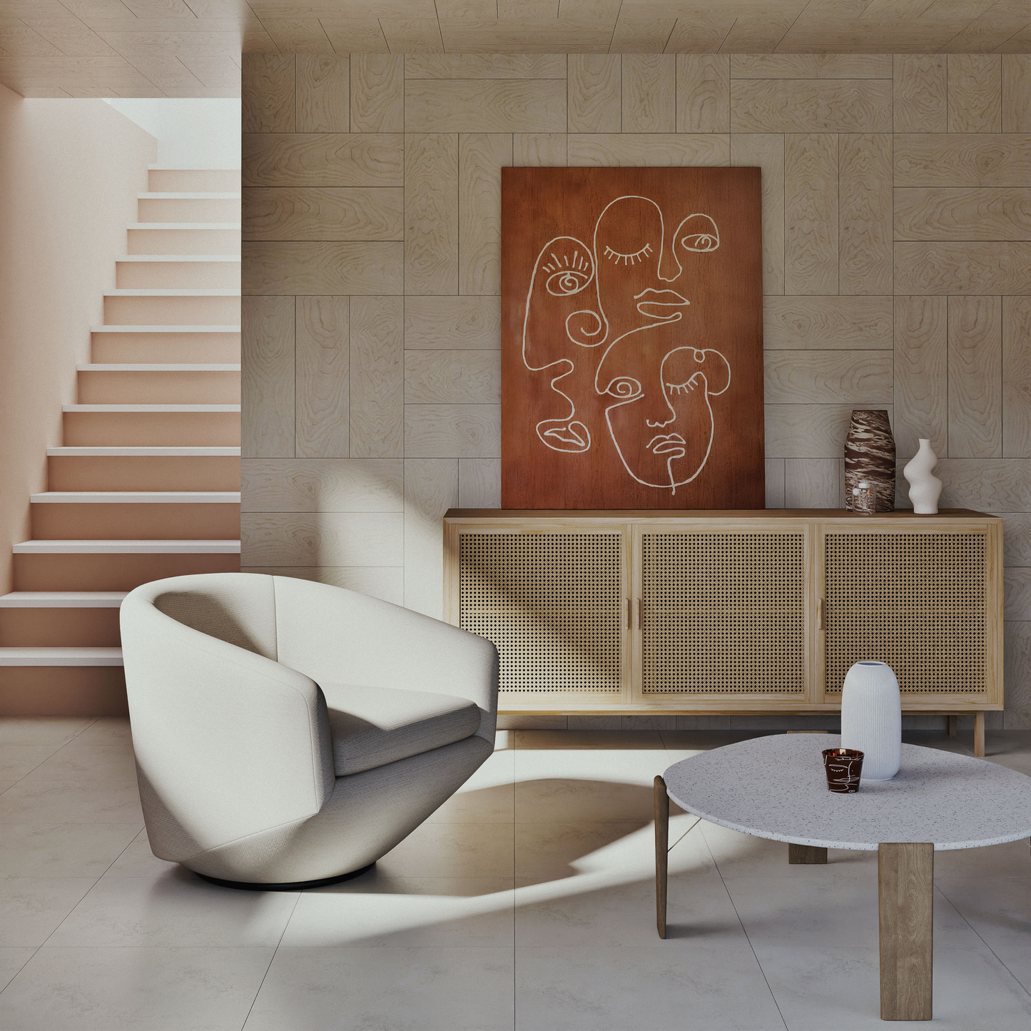 Vase en grès Japandi H25 – Ikaria