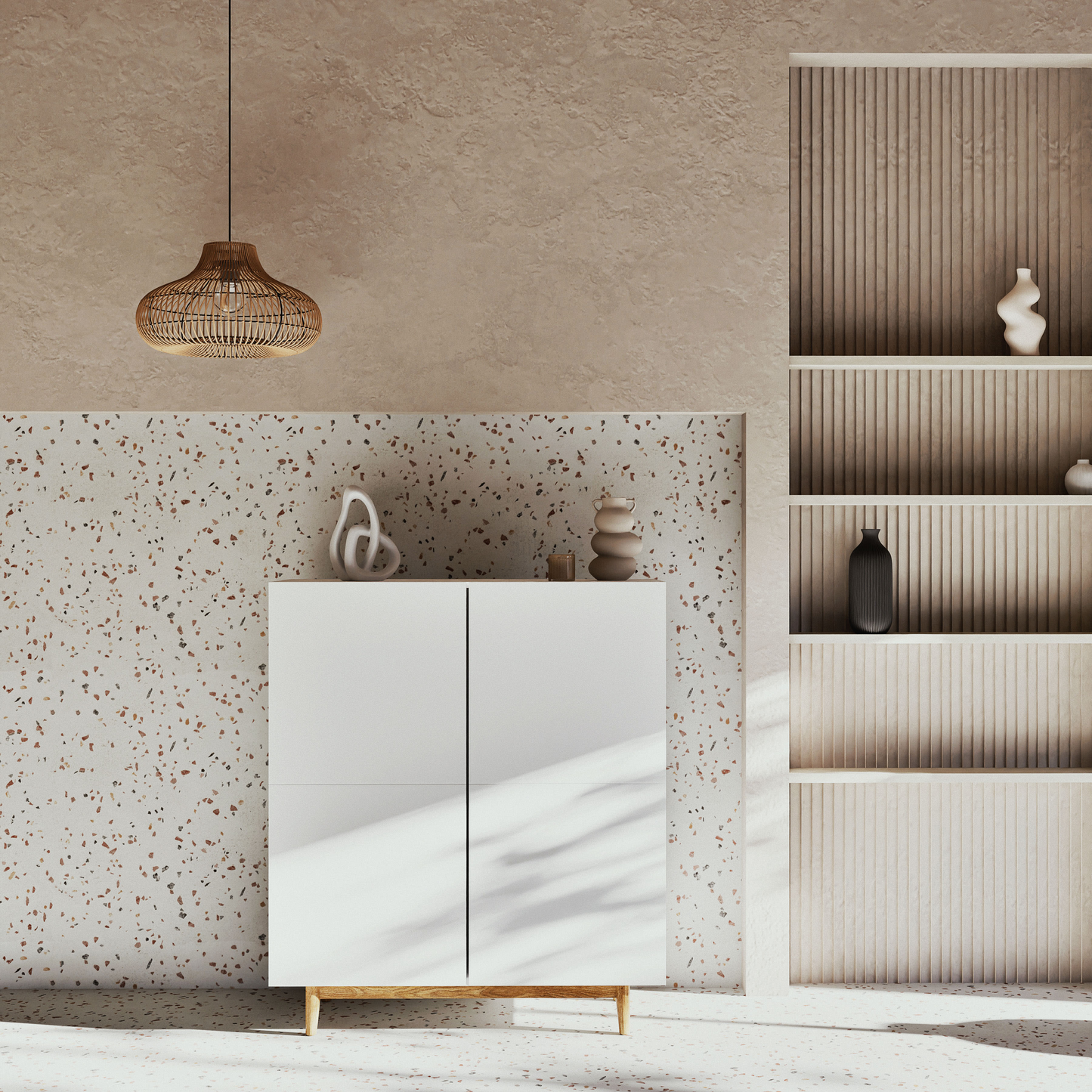 Vase en grès Japandi H25 – Ikaria