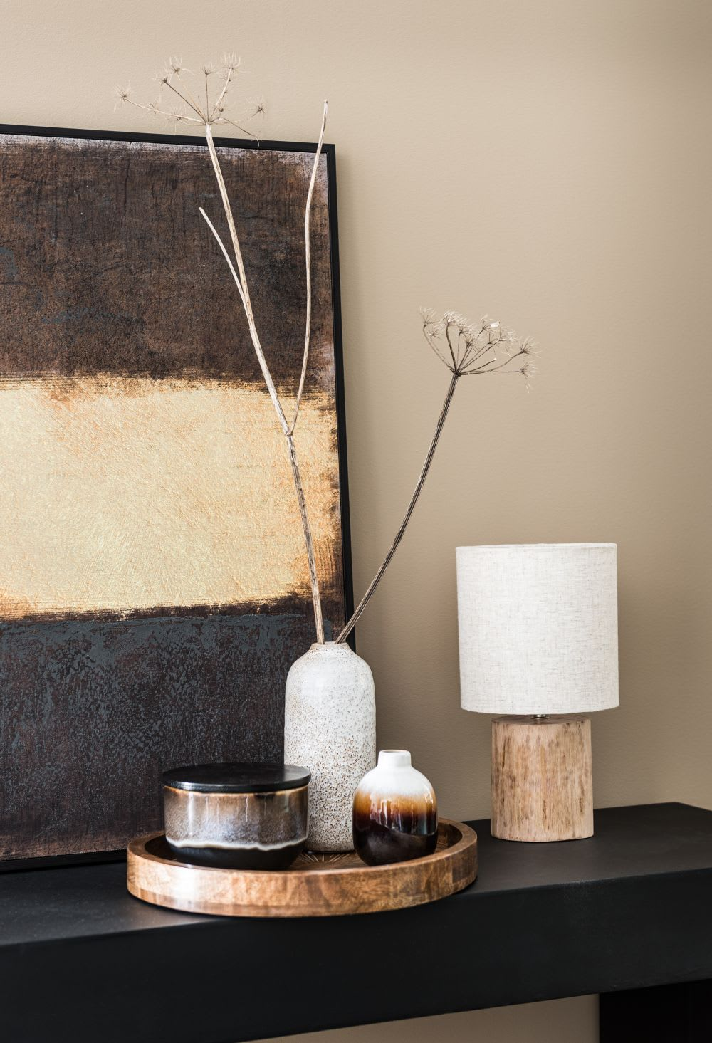 Vase Japandi en grès écru moucheté H19 - FLOYEN