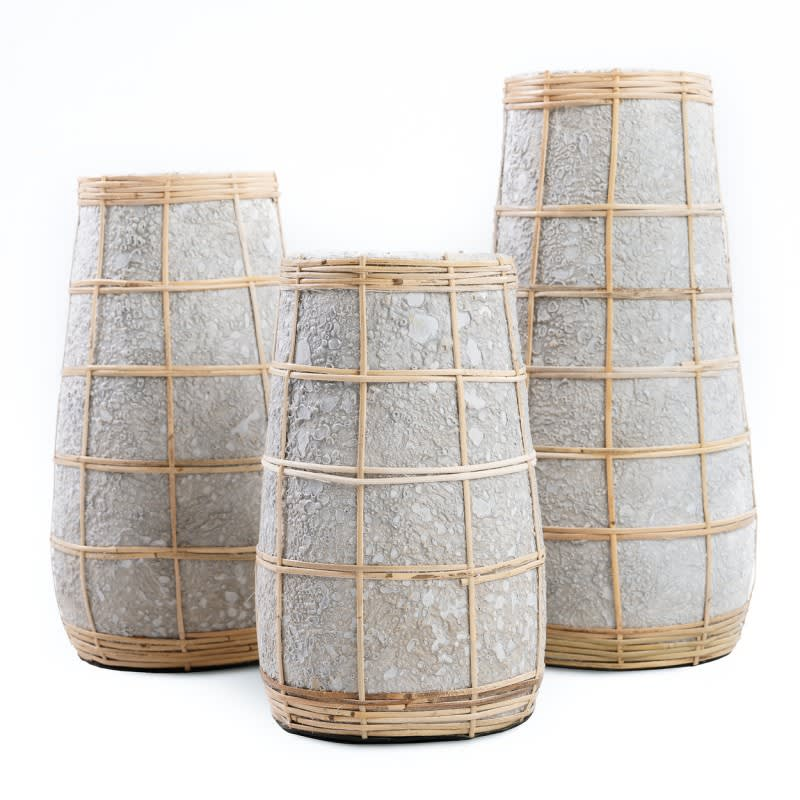 Vase en terre cuite Japandi gris naturel H31 – CUTIE