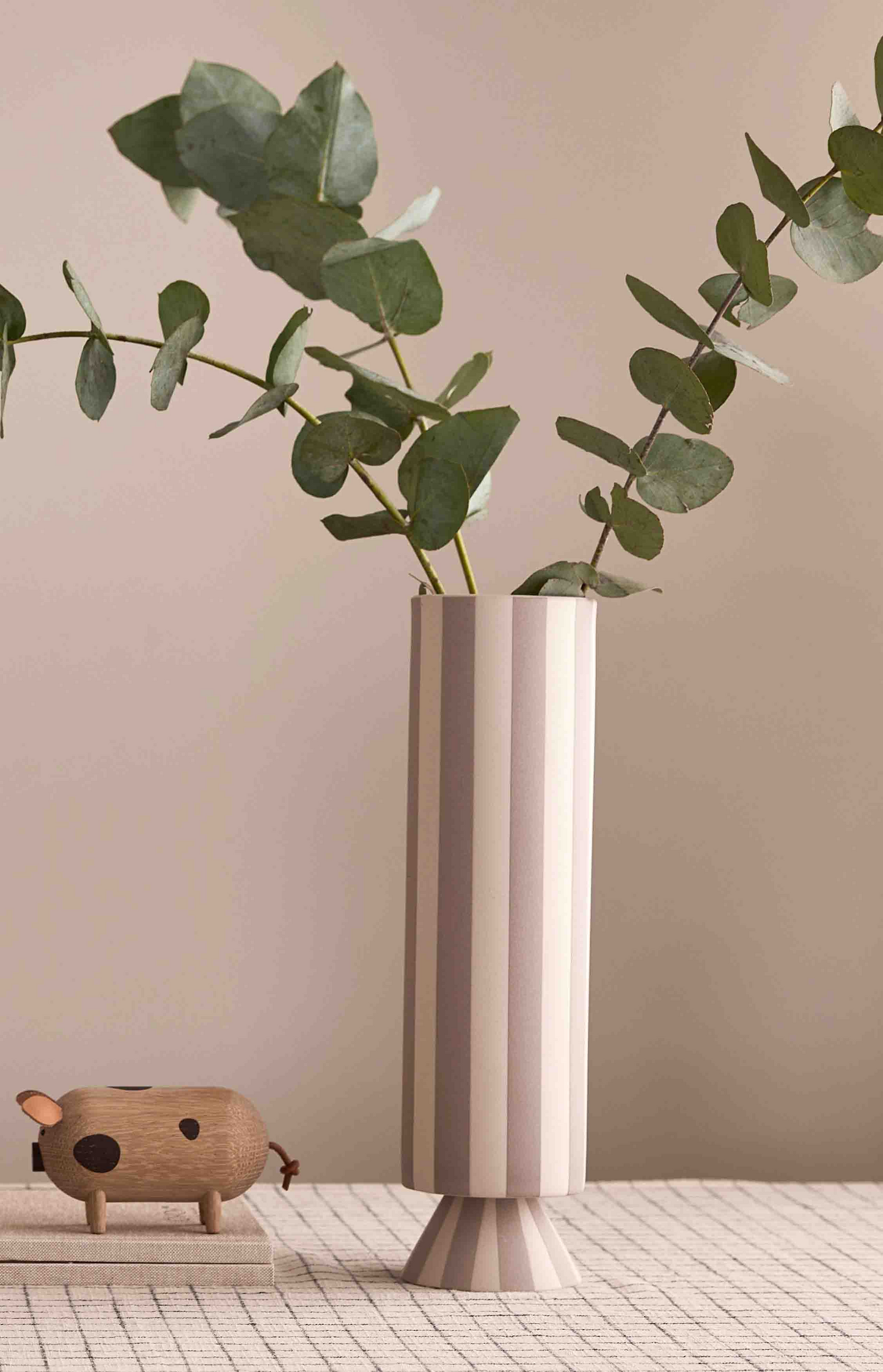 Vase en Grès Japandi gris Ø8,5xH31cm – Toppu