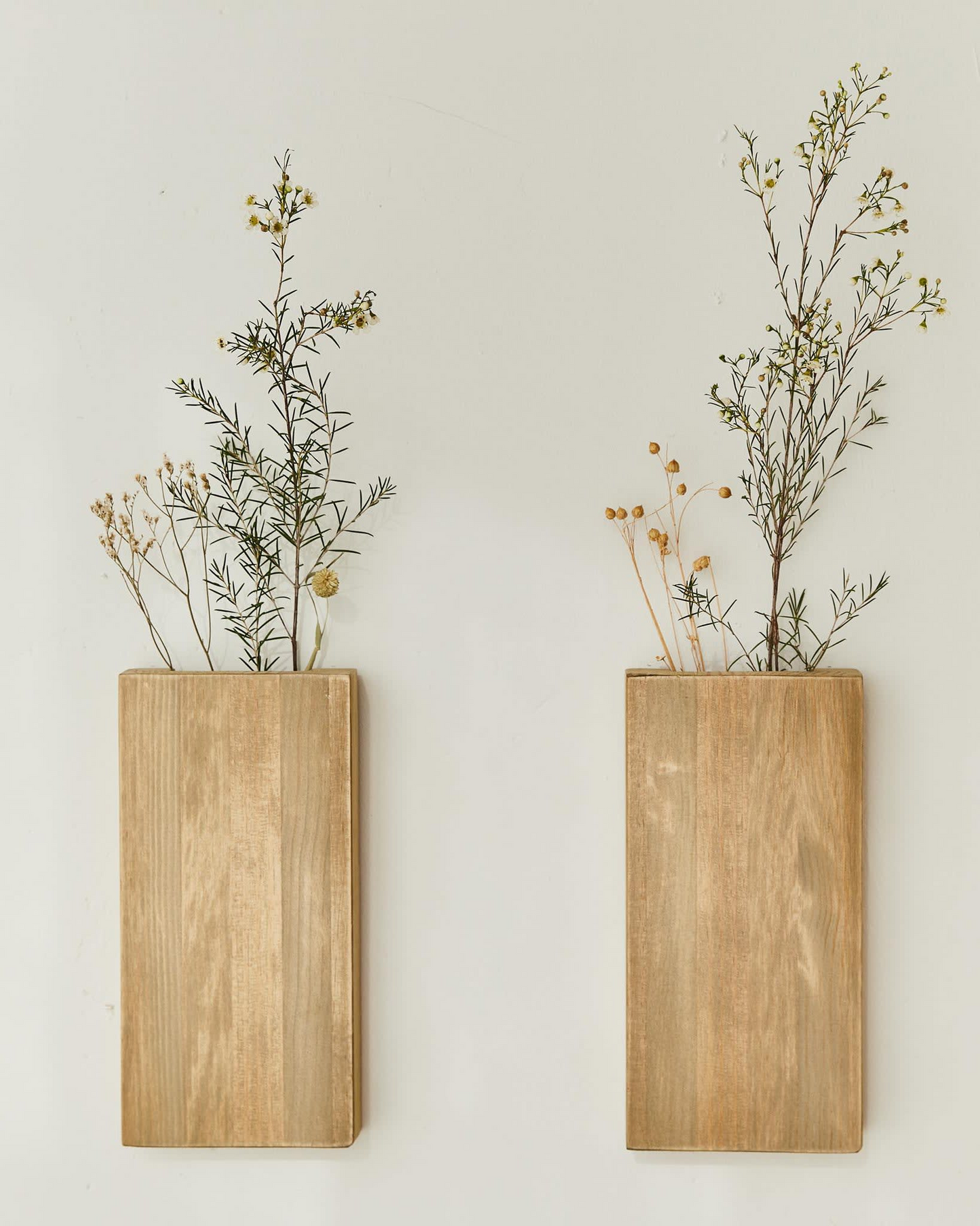Vase mural en bois Japandi 2 unités – Koen