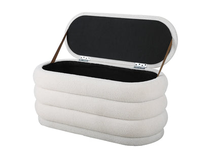 Banc Coffre Japandi Bouclette Écru - Ecambi