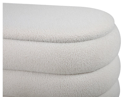Banc Coffre Japandi Bouclette Écru - Ecambi