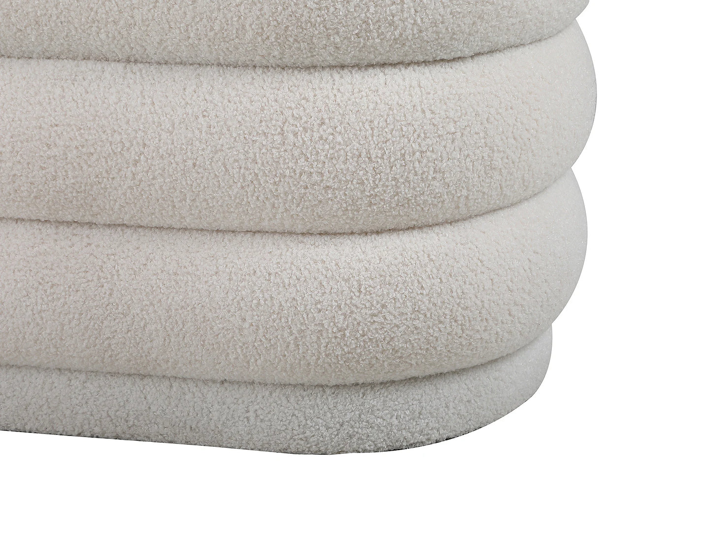Banc Coffre Japandi Bouclette Écru - Ecambi