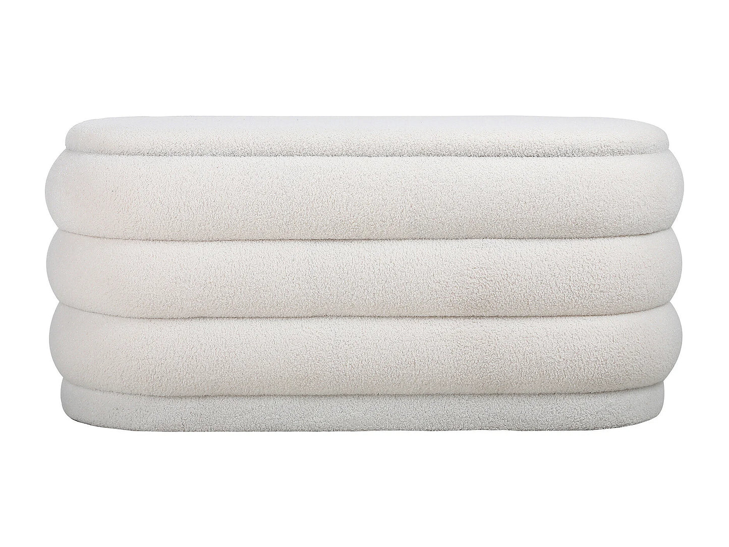 Banc Coffre Japandi Bouclette Écru - Ecambi