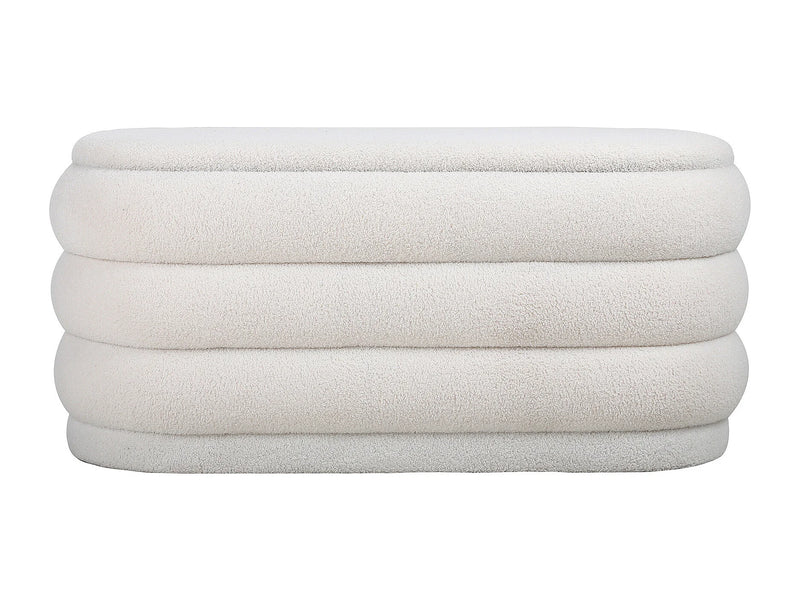 Banc Coffre Japandi Bouclette Écru - Ecambi