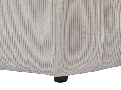 Pouf Linéaire Japandi Velours Beige - Tirono