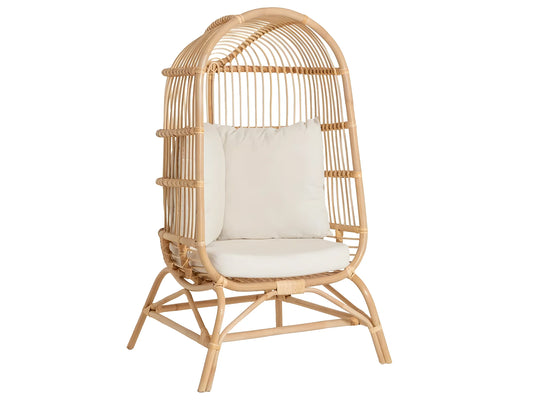 Fauteuil Japandi Haut En Rotin - Rattan