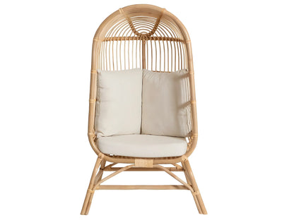 Fauteuil Japandi Haut En Rotin - Rattan