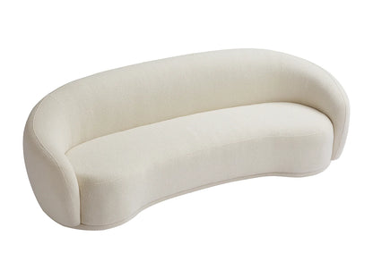 Canapé Japandi Arrondi Bouclette Beige 3 Places - Bovana