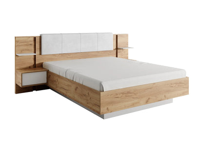 Lit Coffre Japandi Leds Naturel Blanc - Elynia