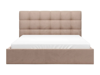 Lit Coffre Japandi Velours Beige 160x200 - Mirdal