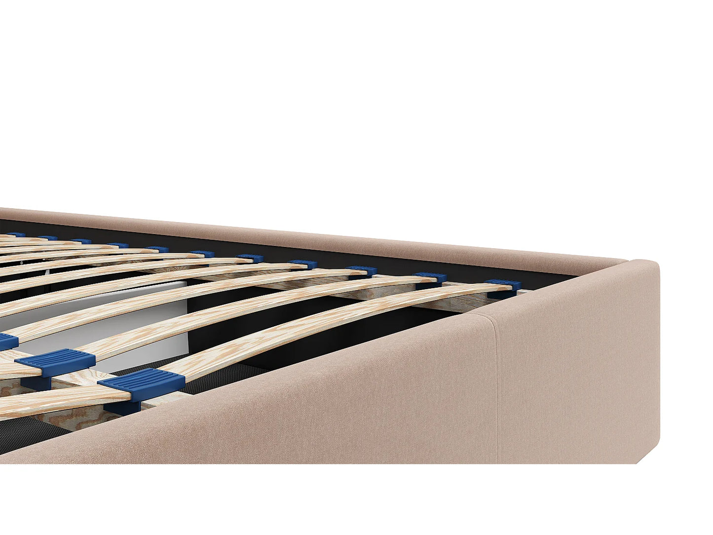 Lit Coffre Japandi Velours Beige 160x200 - Mirdal