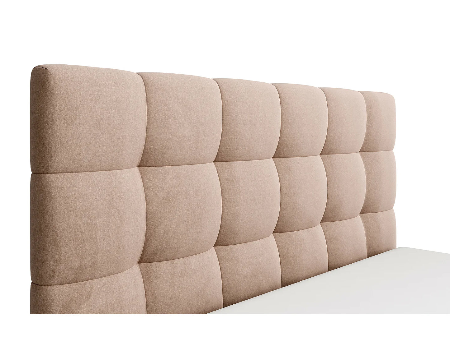 Lit Coffre Japandi Velours Beige 160x200 - Mirdal