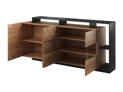 Buffet LED Japandi Naturel Et Anthracite - Idesia