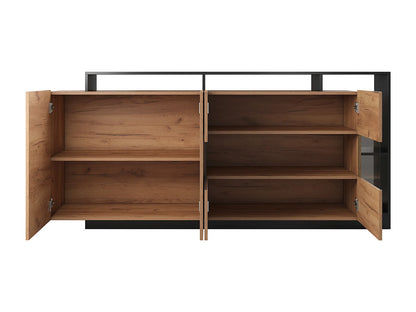 Buffet LED Japandi Naturel Et Anthracite - Idesia