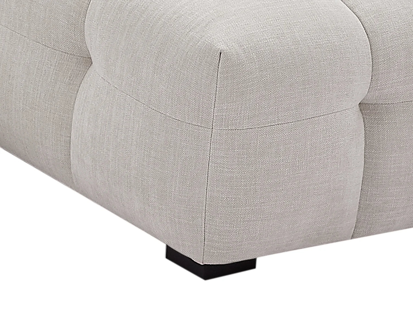 Pouf Minimaliste Japandi Tissu Chiné Beige - Dilome