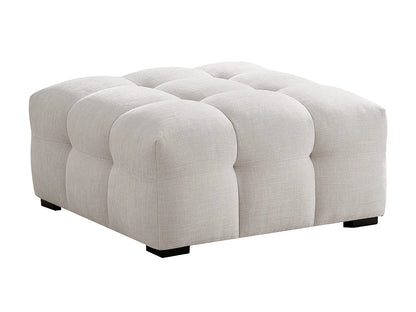 Pouf Minimaliste Japandi Tissu Chiné Beige - Dilome