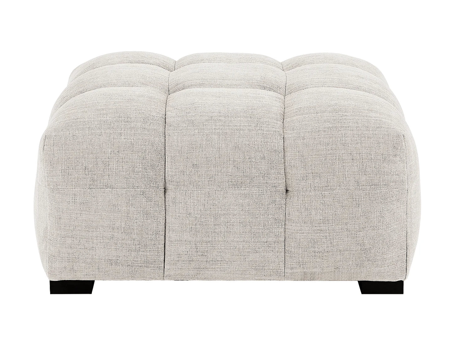 Pouf Minimaliste Japandi Tissu Chiné Beige - Dilome