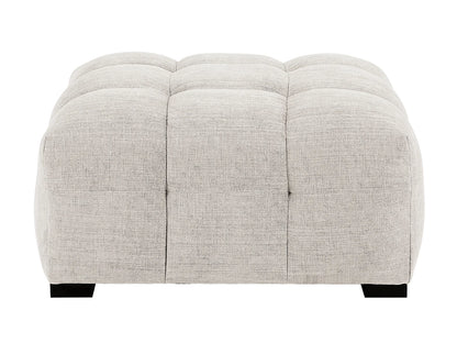 Pouf Minimaliste Japandi Tissu Chiné Beige - Dilome
