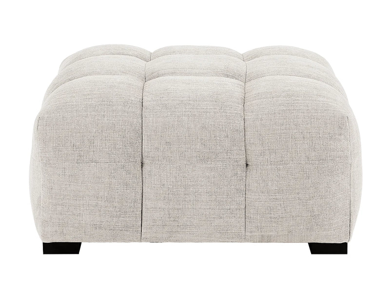 Pouf Minimaliste Japandi Tissu Chiné Beige - Dilome