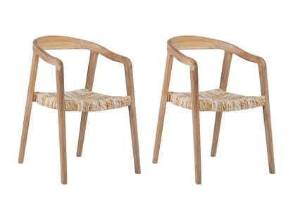 Duo Fauteuils Japandi Teck Naturel Clair - Junaria