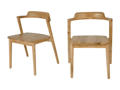 Lot 2 Chaises Japandi En Teck Naturel - Joko