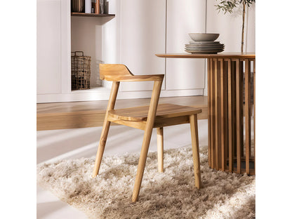 Lot 2 Chaises Japandi En Teck Naturel - Joko
