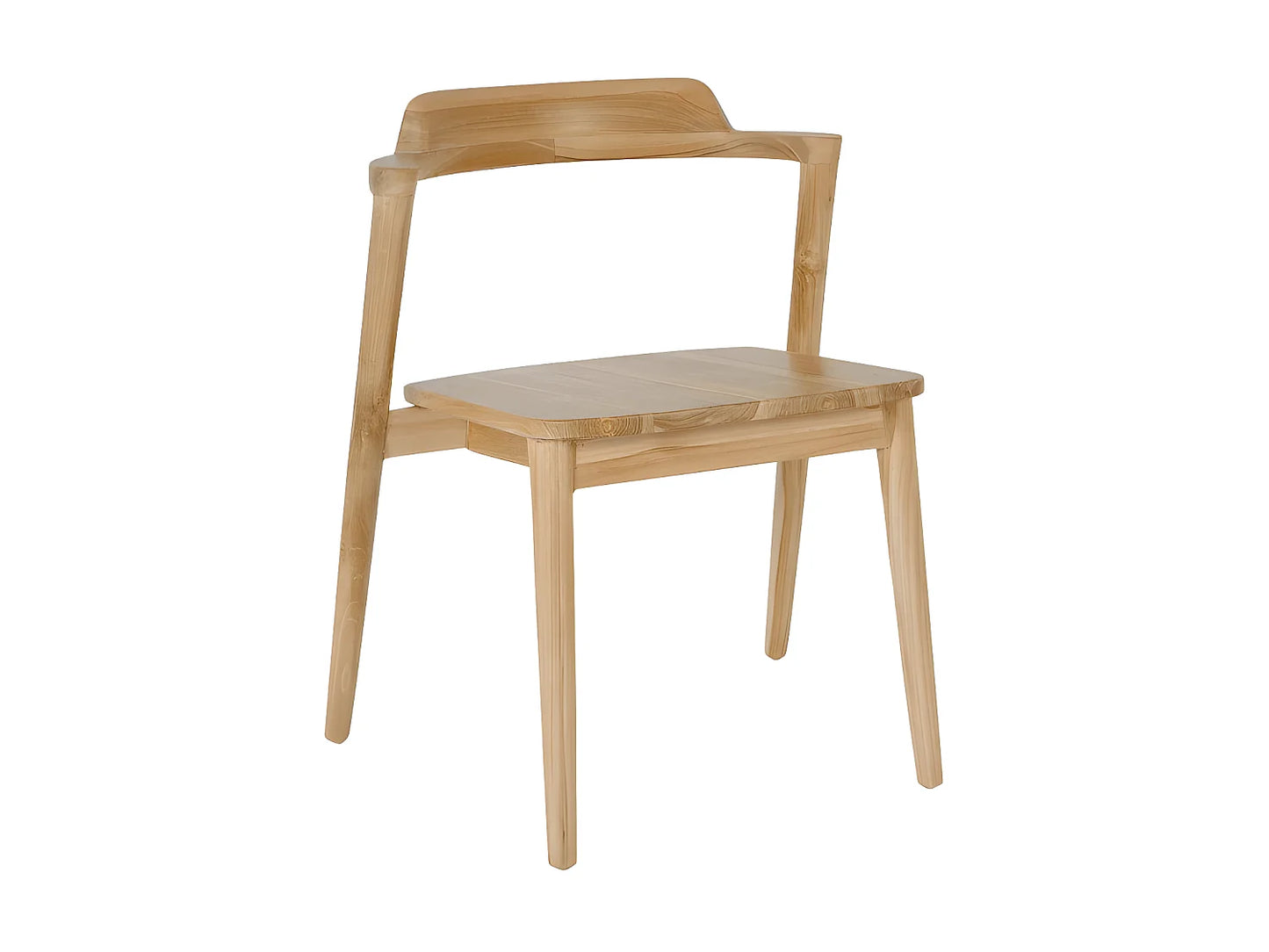 Lot 2 Chaises Japandi En Teck Naturel - Joko