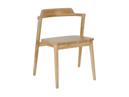 Lot 2 Chaises Japandi En Teck Naturel - Joko