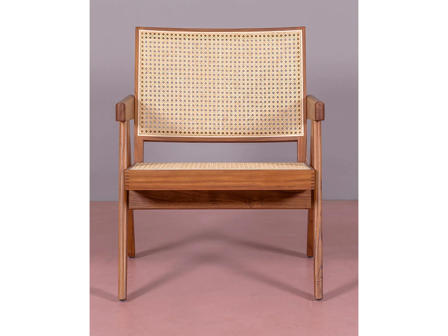 Fauteuil Japandi Teck Et Rotin Naturel - Compass
