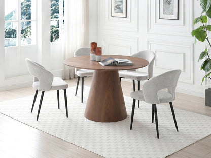 Table Ronde Japandi Quatre Couverts Naturel Foncé - Antaliza