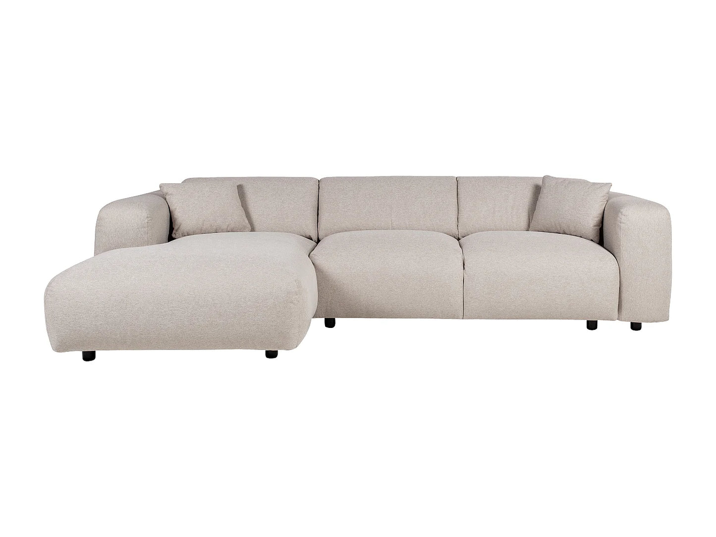 Grand Canapé Japandi D'Angle Chiné Beige - Pogni