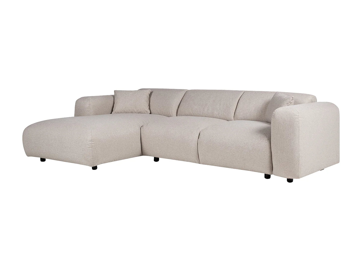 Grand Canapé Japandi D'Angle Chiné Beige - Pogni