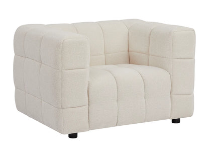 Fauteuil Japandi Bouclette Design Blanc - Lerici