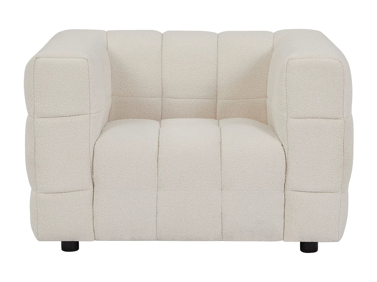 Fauteuil Japandi Bouclette Design Blanc - Lerici