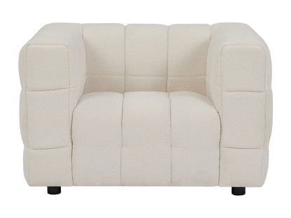 Fauteuil Japandi Bouclette Design Blanc - Lerici